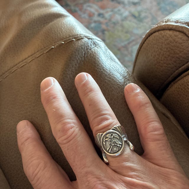 Large Solid 925 Sterling US Air Force Aircrew Crewman Wings Ring