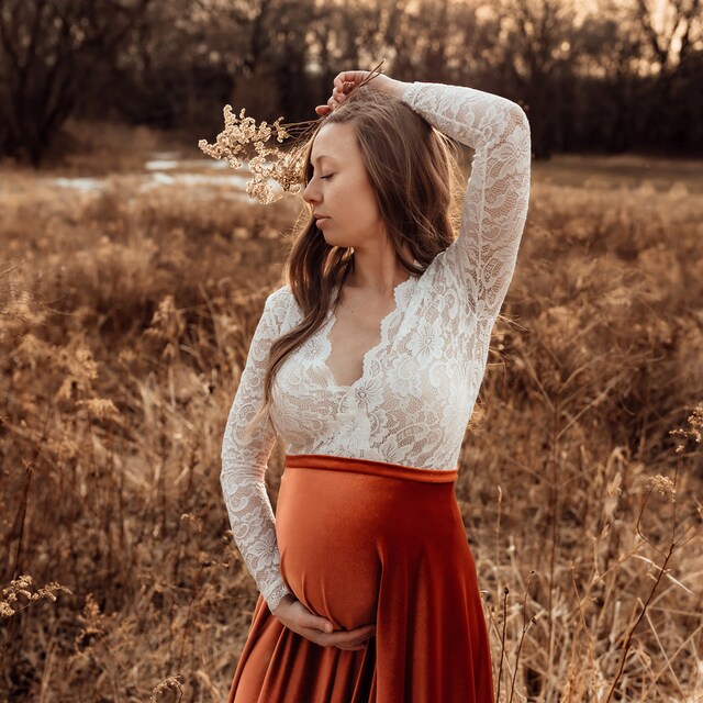 Gold maternity cheap pencil skirt