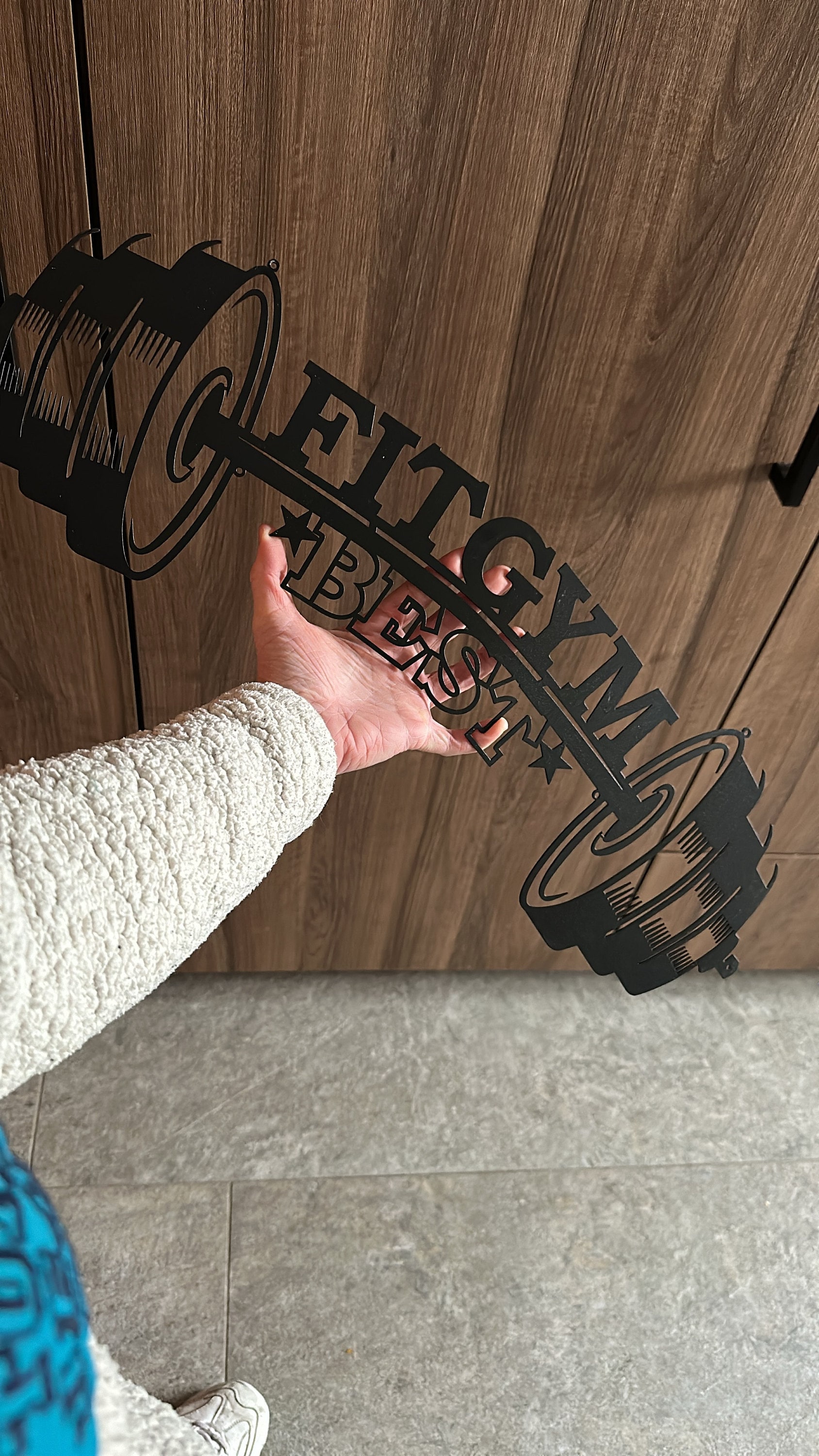 Personalized Gym Metal Sign Custom Name Plaque Home Gym Sign Fitness Training Wall Art Bodybuilding Dad&#39;s Gym Workout Room Weight Lifting