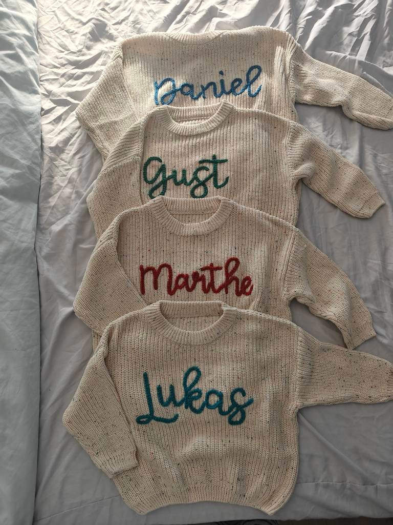 Cherished Custom Baby Sweaters: Personalize Their Name with Exquisite Embroidery