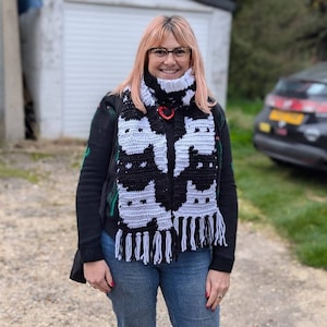 Schema per sciarpa a forma di gatto all'uncinetto (SCHEMA PDF