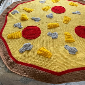PDF PATTERN Pizza Blanket Crochet With Toppings Olives Pineapple ...
