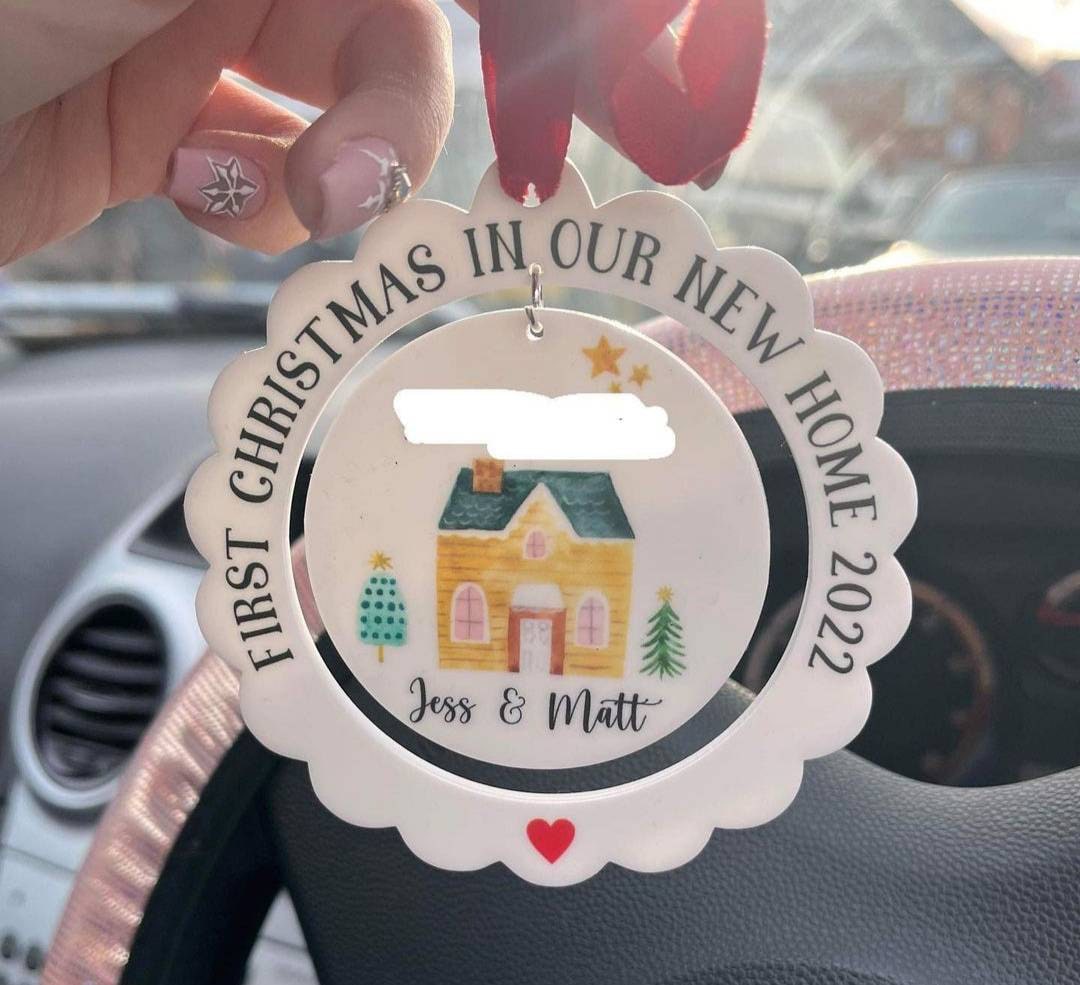 Christmas in our new home 2024, Personalised New Home Christmas Decoration, First Christmas In Our New Home Tree Ornament