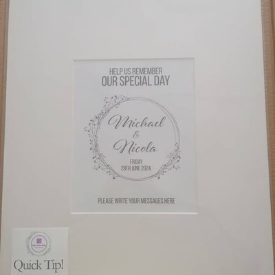 Personalised Wedding Signature Photo Mount Bespoke Mount Boards for ...