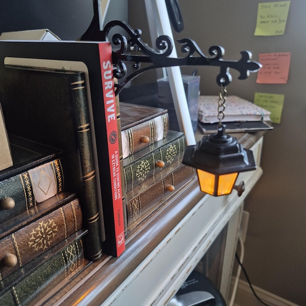 Library Lantern – Mini Bookshelf Lamp, Fantastic Shelf Decor, Warm and ...
