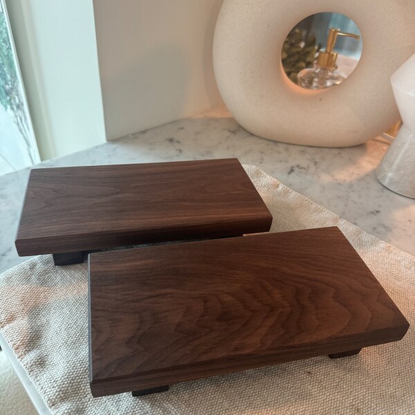Walnut Wood Riser-perfect for Elevating Plants, Candles or Decorative ...