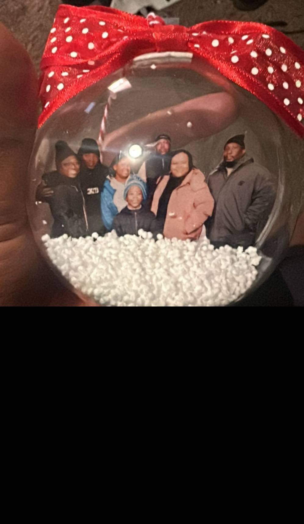 Custom Photo Christmas Ball Ornament, Big Transparent Bauble with Decorative Snow, Personalized Holiday Decor & Family Keepsake, Xmas Gift