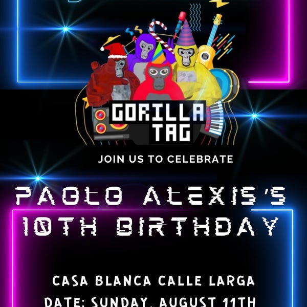 Family Gorilla Tag Birthday Boy Shirt, Instant Download, Iron on