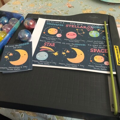Planet Valentines Day Card Template, Space Valentines Cards for Kids ...