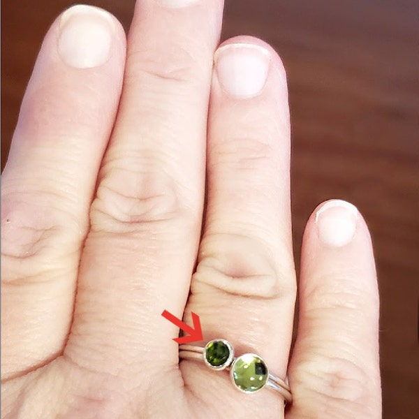 Green Tourmaline Ring - Skinny Stackable Ring With Tourmaline Stone ...