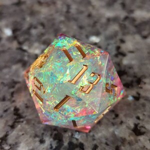 Dragon Storm Inclusion Resin Dice Set: Green Dragon (7