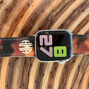 Monogram Tortoise Shell Apple Watch Band for Series 3 4 5 6 7 8 9 SE ...