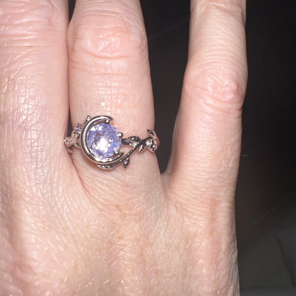 thumbnail image 2 of Radhe Jewels Vintage Art Deco Moon Goddess Ring - 925 Silver, Lab-Created Diamond, 2.99-4.99 TCW, Made To Order 2 of 5