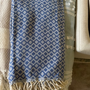 Turkish Blanket,organic Blanket, Bedding Blanket, Bedspread, Blue ...