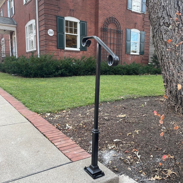 Single Post Ornamental Hand Rail 1 or 2 Step Railing for Stairs Steel ...