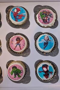 24 Spidey Edible Cupcake Toppers - Choose from Wafer Paper, Sugar Sheet, or Chocotransfer with No Cutting Required