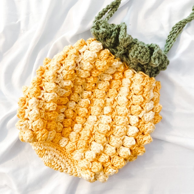 パターンパイナップルバッグ、あみぐるみクロスボディバッグパターン