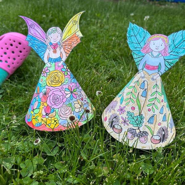 Paper Fairy Dolls: Printable Craft Activity for Kids (PDF) - Etsy