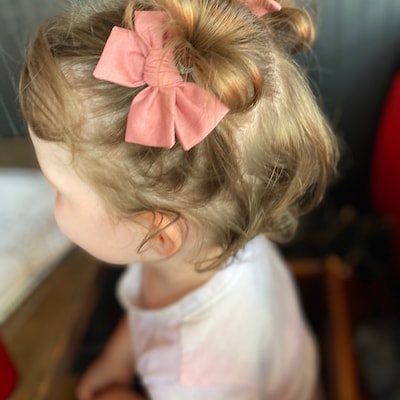 Rose Hair Bows Toddler Girl Pigtail Bow Set Hair Clips - Etsy