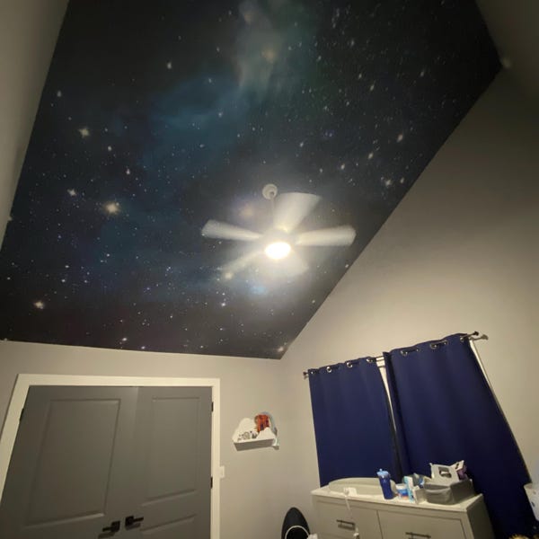 Blue Starry Sky Wall Mural Wallpaper Peel and Stick Space Stars ...