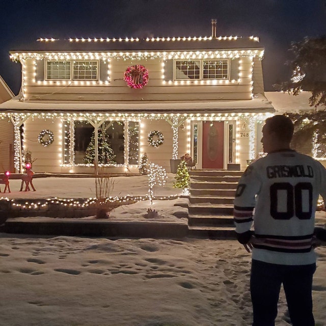Kekambas #00 Clark Griswold X-mas Christmas Vacation Mens Movie Hockey Jersey White Stitched
