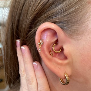 Pair Of 316L Surgical Steel Segment Ring Earrings With Internally Threaded Spikes - 8G To 2G Sizes