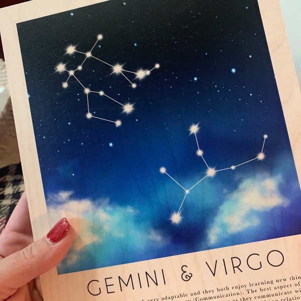 Personalized Astrology Gifts 2 Signs Zodiac Anniversary Gifts Astrology
