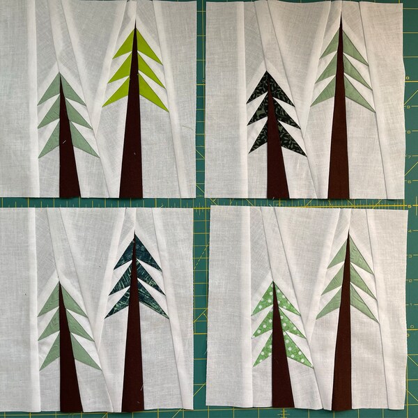 TREES Paper Pieced Block Pattern in PDF - Etsy