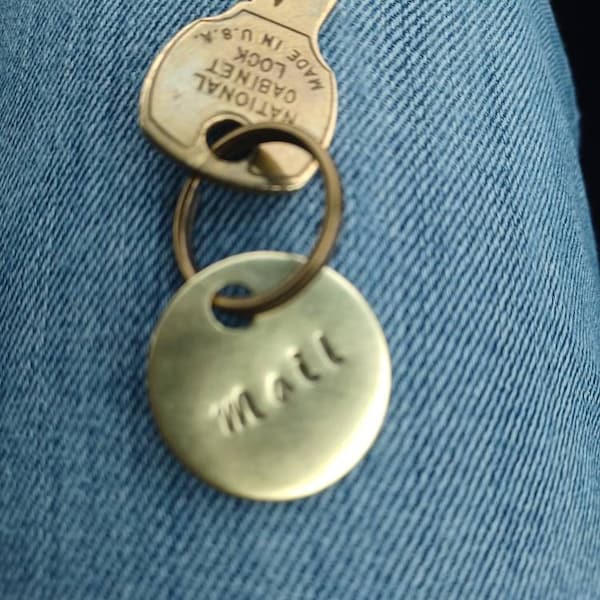 Custom Keychain, Choose Your Text, Hashtag, Round Brass Keyring - Etsy