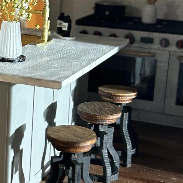 1/12 Sgabello in legno per casa delle bambole in miniatura Modello di