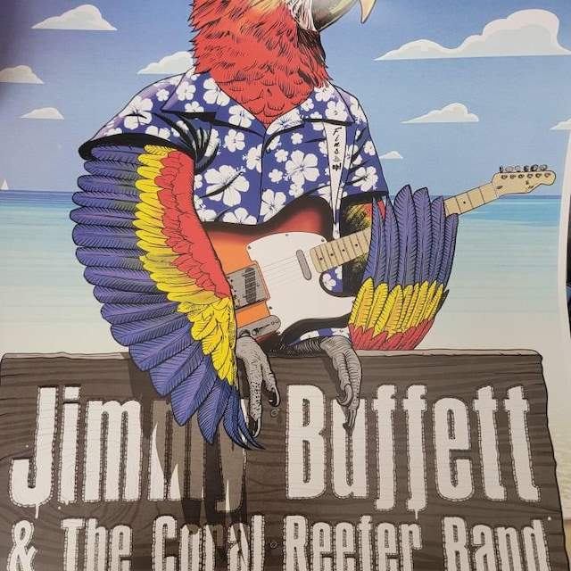 Jimmy Buffett 2022 Full Tour Poster Jefferson Wood Parrot Head