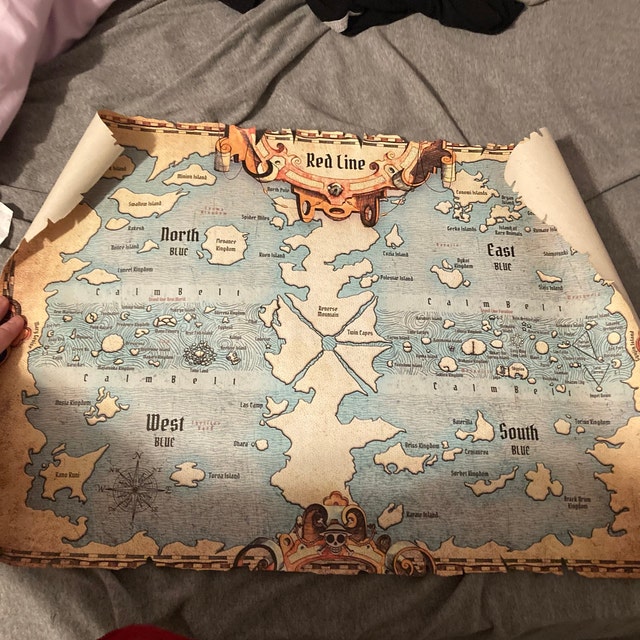 One Piece World Cloth Map Scroll - Inspired by One Piece - Geekify Inc