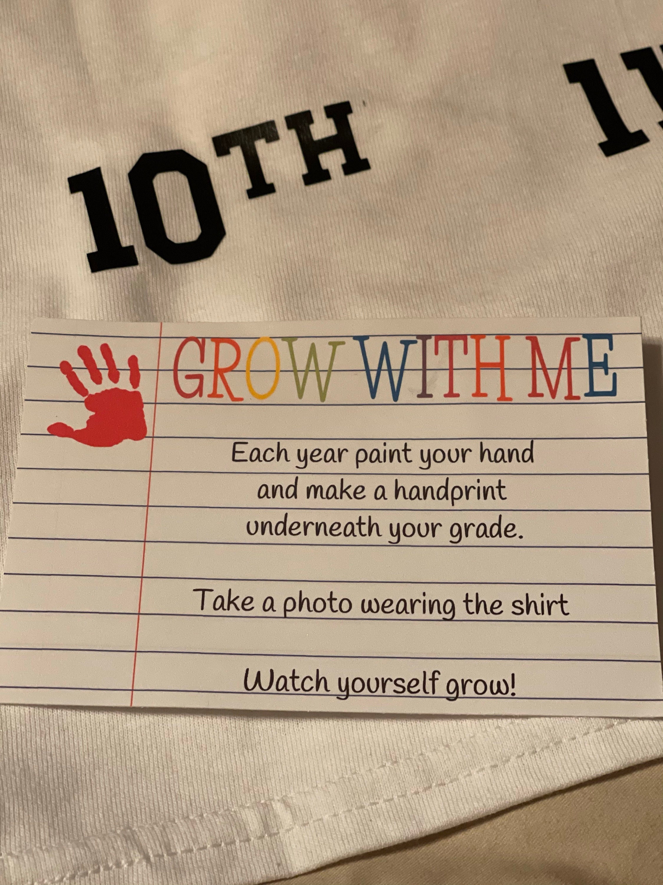 Kids K through 12 handprint shirt / School Shirt / Kindergarten / Pre K gift / Graduation / New School Shirt