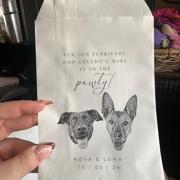 25 Wedding Doggie Bag Wedding Doggy Bag Dog Treat Bag Wedding Dog Treat ...