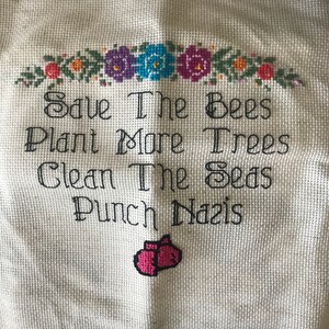 Plant More Trees Subversive Cross Stitch Pattern Pdf Punch Nazis Cross Stitch Chart Clean The Seas Save The Bees