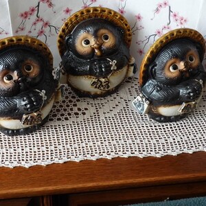Onegai Tanuki Japanese Raccoon Dog Shigaraki yaki Happy from Japan