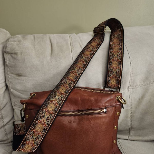 Embroidered Crossbody Bag with Rope Strap main image 1