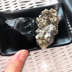 Black Obsidian Stone - Raw Black Obsidian Crystal - healing crystals and stones - Black Obsidian - root chakra stones photo