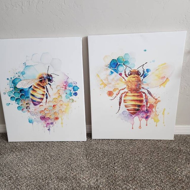 A4 Kunstdruck Biene – Aquarell Poster, 21x29,7 Cm, Mattes Fotopapier 230 G/m²
