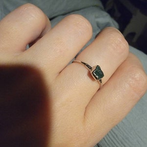 Customer photo from The Pig, Raw Emerald Ring in Sterling Silver