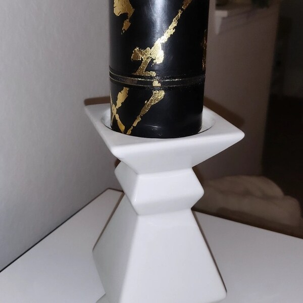Ocean Mist Scented Pillar Candle - Handmade Rustic Decor, Light Blue, 7x15 Cm