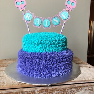Owl Cake Topper Baby Shower Bunting Name And Number Etsy