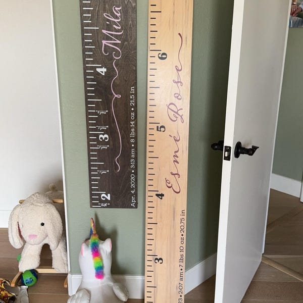 Custom Wooden Growth Chart for Kids - Personalized Height Measuring ...