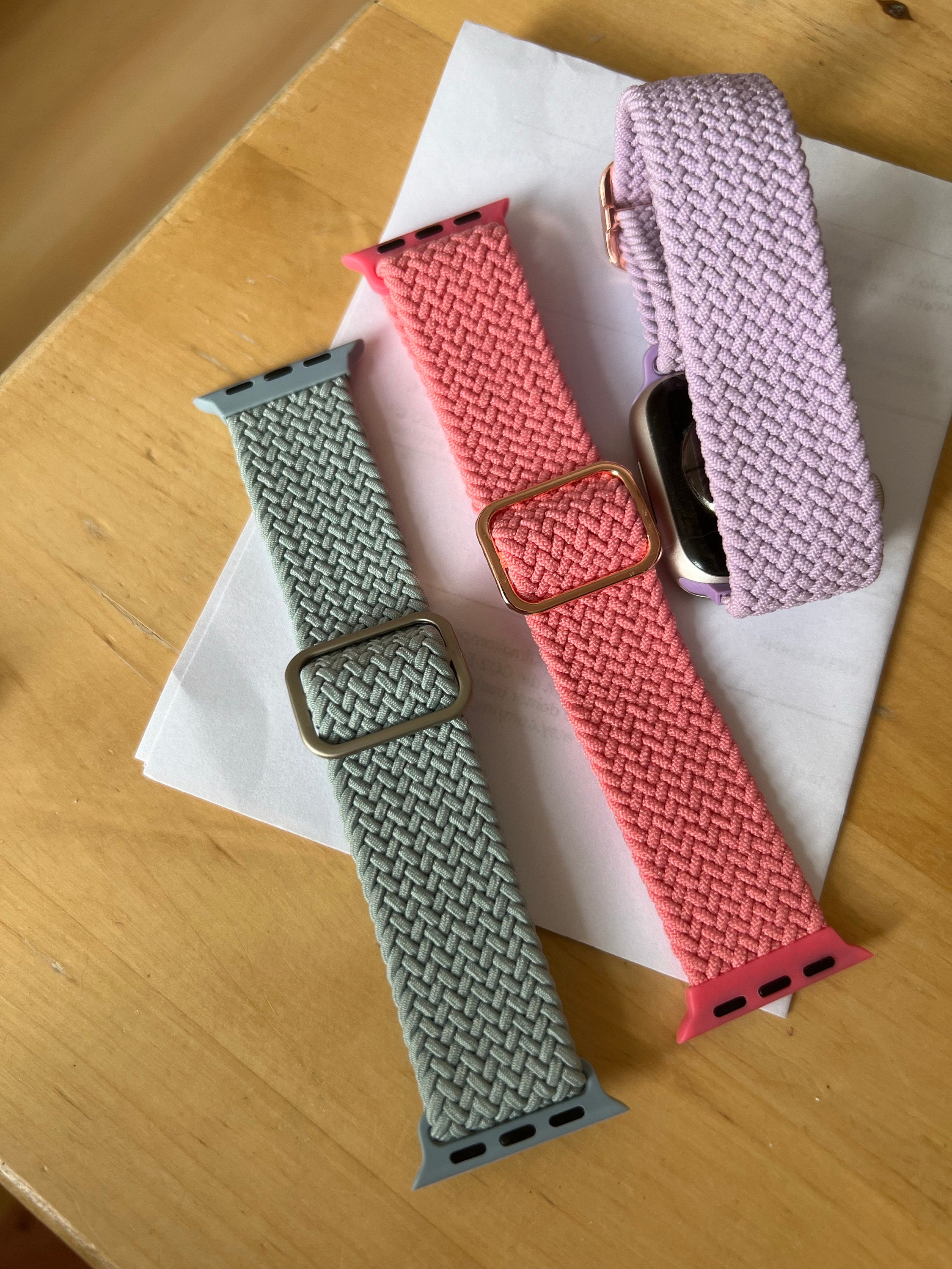 New color! Adjustable Braided Solo Loop Strap Band For Apple Watch Series 9 8 7 6 5 SE Knit Woven Band iWatch Loop 38mm 40mm 41 mm 42mm 49mm