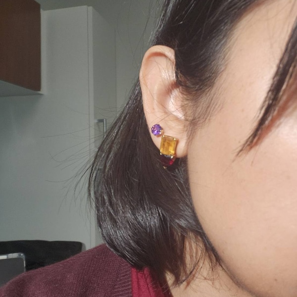 Boucles D'oreilles En Argent Avec Améthyste - Très Belles - Neuf Sans Emballage