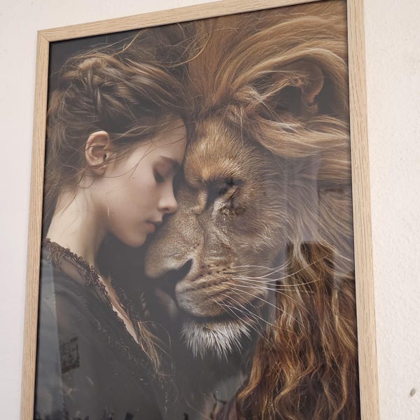 Aslan and Lucy Art Print: Narnia Fantasy Artwork - Etsy