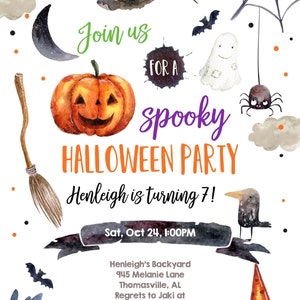 Editable Halloween Party Invitation Halloween Birthday Etsy 日本