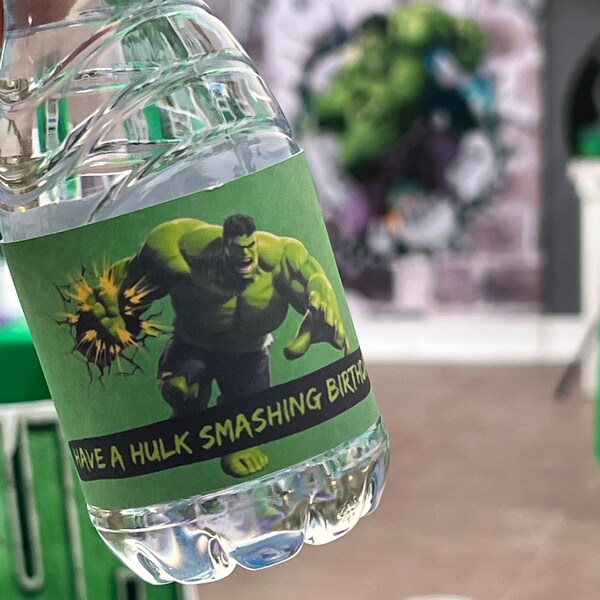 Hulk Labels The Hulk Water Bottle Label, Hulk Bottle Label, Water Label,hulk ...