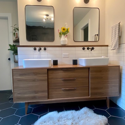 FREE SHIPPING Hand Built Mid Century Style 6' Bathroom - Etsy