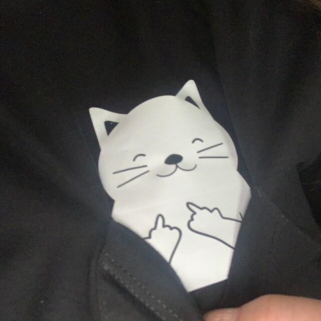 Kitty middle finger pocket shirt online